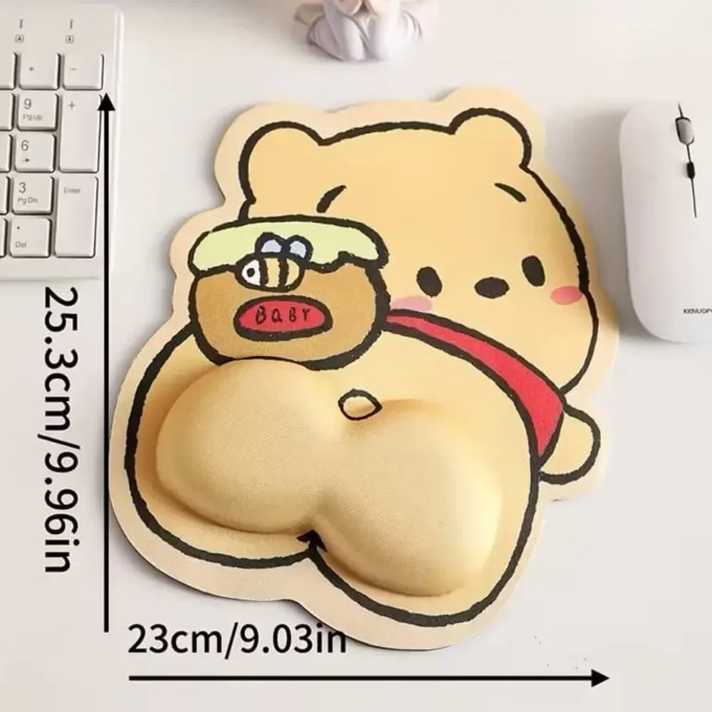 Pooh Bear Cute and Cheeky Mouse pad + Typing Wrist Support Set, mousepad